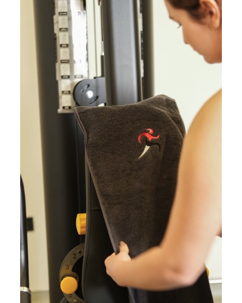 30x110  DoMeFit Mıknatıslı havlu spor ,fitness,gym antreman havlusu %100 pamuk Siyah renk 