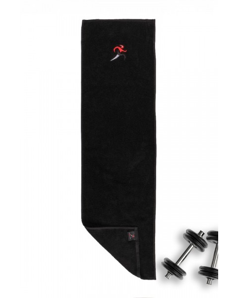 30x110  DoMeFit Mıknatıslı havlu spor ,fitness,gym antreman havlusu %100 pamuk Siyah renk 