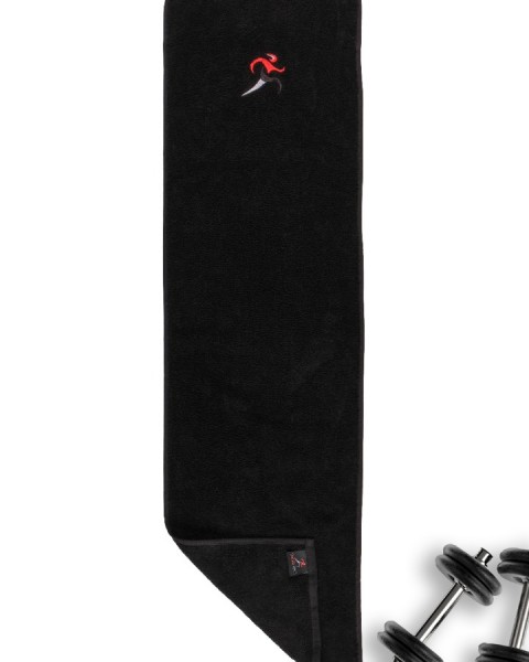 30x110  DoMeFit Mıknatıslı havlu spor ,fitness,gym antreman havlusu %100 pamuk Siyah renk 