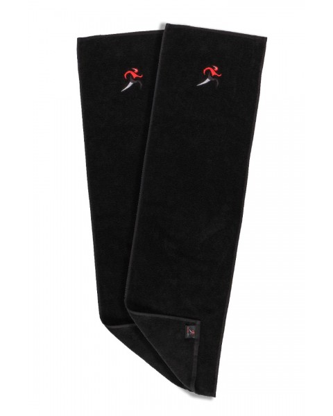 30x110  DoMeFit Mıknatıslı havlu spor ,fitness,gym antreman havlusu %100 pamuk Siyah renk , çift adet 