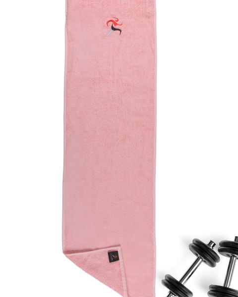 Mıknatıslı 30x110cm Spor Havlusu Fitness Havlusu Gym Antreman Havlusu %100 Pamuk Havlu Pembe 30 x 110