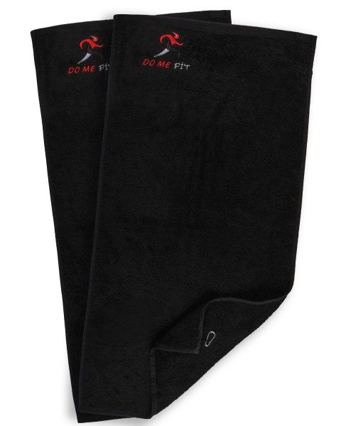Mıknatıslı 50x100cm (İKİ ADET) Spor Havlusu Fitness Havlusu Gym Antreman Havlusu %100 Pamuk Havlu Siyah 50 x 100