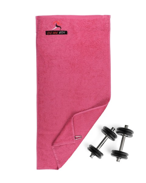 Mıknatıslı 50x100cm Spor Havlusu Fitness Havlusu Gym Antreman Havlusu %100 Pamuk Havlu Fuşya 50 x 100