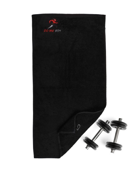 Mıknatıslı 50x100cm Spor Havlusu Fitness Havlusu Gym Antreman Havlusu %100 Pamuk Havlu Siyah 50 x 100
