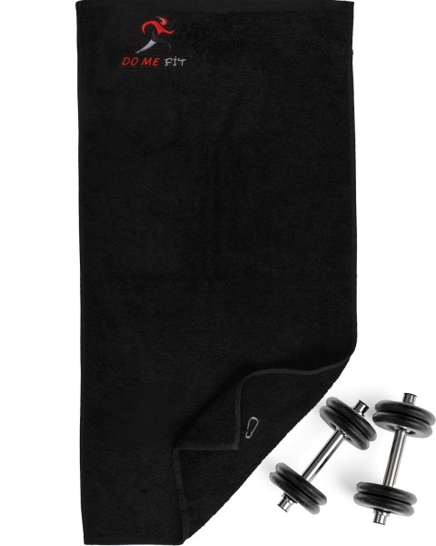 Mıknatıslı 50x100cm Spor Havlusu Fitness Havlusu Gym Antreman Havlusu %100 Pamuk Havlu Siyah 50 x 100